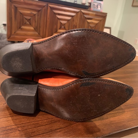 Vintage Dingo Ladies Fire Cowboy Cowgirl Boots 80s 7 USA - Picture 10 of 14